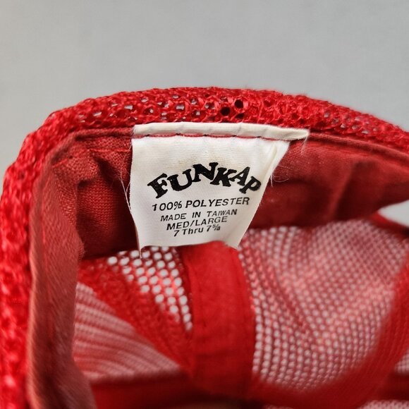 Vintage Trucker Hat Snapback Cap Bione Truck Service Red White Patch Foam Mesh - Picture 10 of 10
